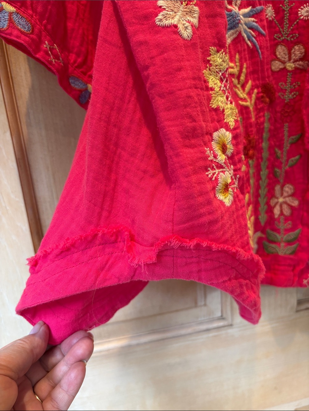 Johnny Was Biya Felicity Embroidered Button-Front Tunic Size L - Picture 5 of 8